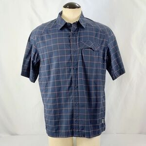 REI Men's Dark Blue Plaid Button Down Shirt